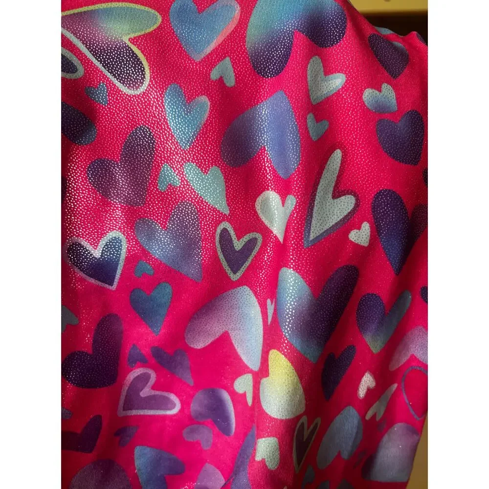 Heart Leotard Biketard Size 110 4-5 Dance Gymnastics